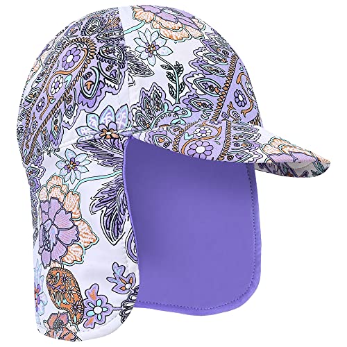 Gifts Treat Kinder Legionäre Hut, UPF 50+ Sonnenschutz Schwimmkappe Flap Hat im Dinosaurier-Muster für Kinder, Jungen Sonnenhut mit Nackenschutz Grün,Violett,50cm/2-4 Jahre von Gifts Treat