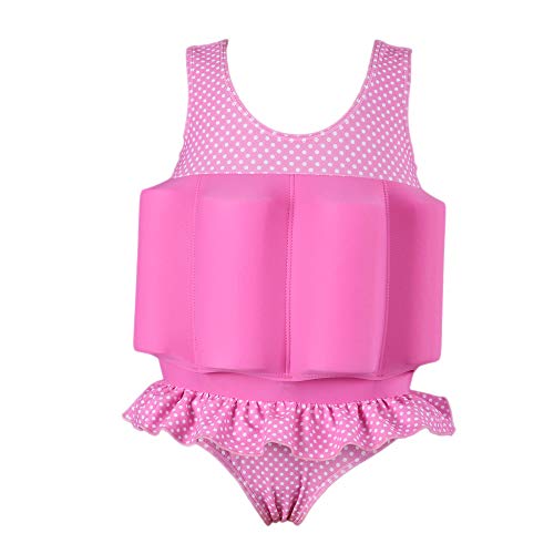 Gifts Treat Kinder Schwimmanzug Baby Junge Mädchen Sonnenschutz Schwimmende Badebekleidung mit einstellbarem Auftrieb UPF 50 (Rosa Punkt, L)… von Gifts Treat