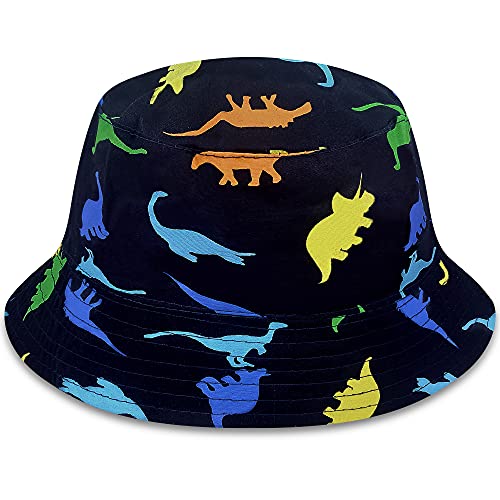 Gifts Treat Mädchen Eimer Hut Sommer Sonnenhut Faltbarer Boonie-Hut aus Baumwolle (Hut bunter Dinosaurier, 50cm) von Gifts Treat