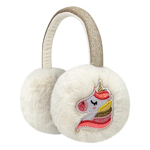 Gifts Treat Mädchen Ohrenschützer Einhorn Stickerei Ohrenschützer Regenbogen Kinder Winter Ohrenschützer in weichem Plüsch Design Verstellbare flauschige Ohrenwärmer, Regenbogen Einhorn, S von Gifts Treat