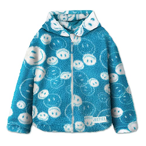 Kinder Mädchen Jacke Sherpa-Fleecejacke Softshelljacke Gefütterte Übergangsjacke Kapuzenpullover Fleece Jacken für Mädchen, Blau,5-6 Jahre von Gifts Treat