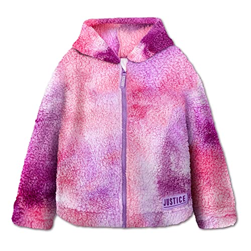 Kinder Mädchen Jacke Sherpa-Fleecejacke Softshelljacke Gefütterte Übergangsjacke Kapuzenpullover Fleece Jacken für Mädchen,Violett,10 Jahre von Gifts Treat