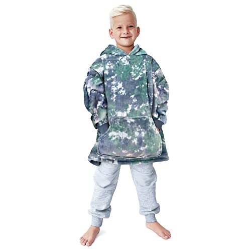 Gifts Treat Übergroße Kinder Kapuzenpullover Jungen Hoodie Jungen Sherpa Sweatshirt Plüsch Kapuze Decke Weiche Warme Kuscheliger Pullover für Kinder Teenager Studenten, Grün, 2-4 Jahre von Gifts Treat