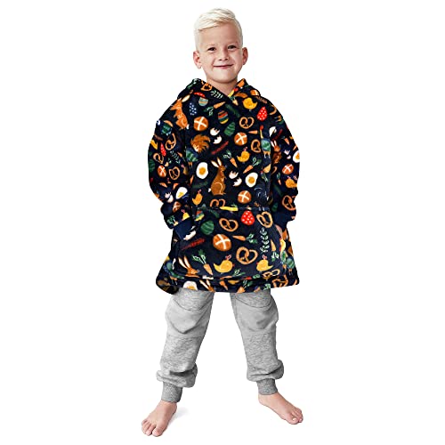 Gifts Treat Übergroße Kinder Kapuzenpullover Jungen Hoodie Jungen Sherpa Sweatshirt Plüsch Kapuze Decke Weiche Warme Kuscheliger Pullover für Kinder Teenager Studenten, Marineblau, 2-4 Jahre von Gifts Treat