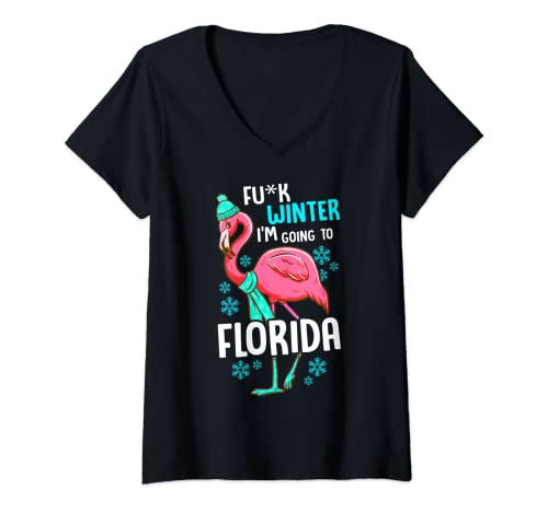 Damen Schneevögel auf dem Weg nach Florida Urlaub in Wohnmobil-Reisenden. T-Shirt mit V-Ausschnitt Damen Schneevögel auf dem Weg nach Florida Urlaub in Wohnmobil-Reisenden. T-Shirt mit V-Ausschnitt von Gifts and Apparel for Warmer Winter Vacations