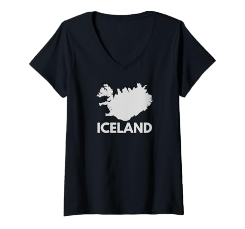 Damen Islandkarte - Isländische Tops, T-Shirts, Ausrüstungsgegenstände und Zubehör T-Shirt mit V-Ausschnitt Damen Islandkarte - Isländische Tops, T-Shirts, Ausrüstungsgegenstände und Zubehör T-Shirt mit V-Ausschnitt von Gifts by Aurora Design - Iceland
