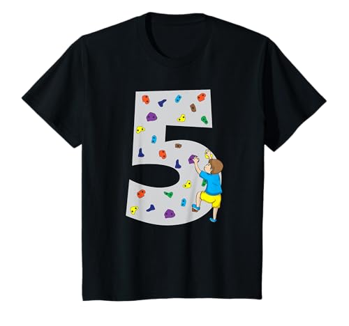 Kinder 5. Geburtstag Party Kuchen Kinder Klettern Jungs Bouldern T-Shirt von Gifts for Birthday Kids & Climbing Lovers Co.