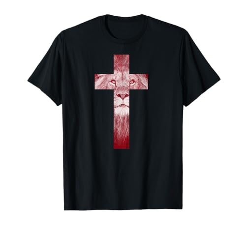 Löwe von Juda Kreuz Jesus Christliche Geschenk Männer Frauen T-Shirt Löwe von Juda Kreuz Jesus Christliche Geschenk Männer Frauen T-Shirt von Gifts for Christians Co.