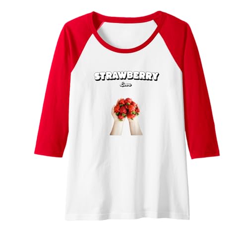 Damen Erdbeer Liebe Erdbeeren Stand Obst Früchte Sommer Raglan von Gifts for Fruit Lovers