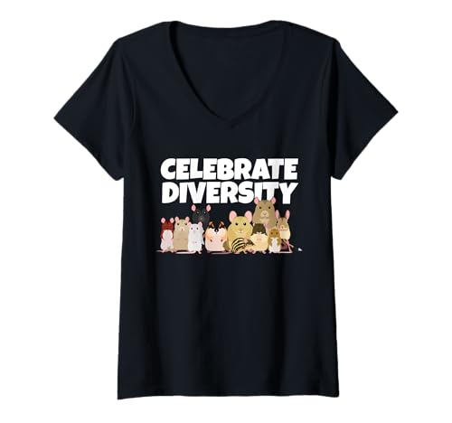Damen Haustier-Geschenke für Rennmaus-Liebhaber feiern Vielfalt niedliche Rennmaus T-Shirt mit V-Ausschnitt Damen Haustier-Geschenke für Rennmaus-Liebhaber feiern Vielfalt niedliche Rennmaus T-Shirt mit V-Ausschnitt von Gifts for Gerbil Lovers