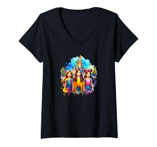Damen Freundinnen Geschenke Wunder Land viele Mädchen T-Shirt mit V-Ausschnitt Damen Freundinnen Geschenke Wunder Land viele Mädchen T-Shirt mit V-Ausschnitt von Gifts for Girls for Birthday