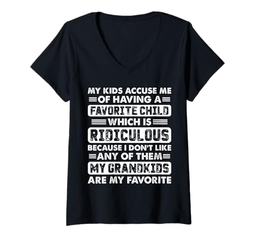 Damen Meine Enkelkinder sind die liebsten lustigen Familien, Opa Grandma Pops T-Shirt mit V-Ausschnitt Damen Meine Enkelkinder sind die liebsten lustigen Familien, Opa Grandma Pops T-Shirt mit V-Ausschnitt von Gifts for Grandfather Grandpa Gramps Papa Pops
