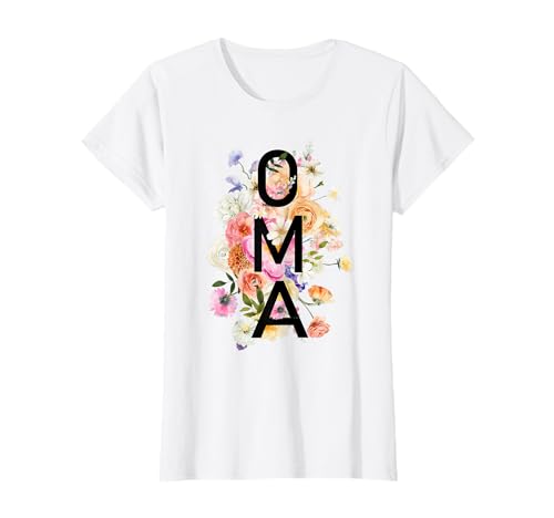 Oma Wildblumen Oma Frauen Muttertag Weihnachten T-Shirt von Oma Gifts Co