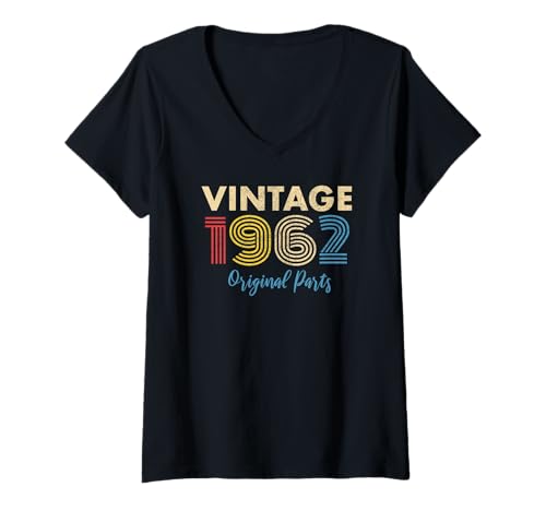 Damen Geschenk für jemanden, der 1962 geboren wurde, Vintage 1962 T-Shirt mit V-Ausschnitt Damen Geschenk für jemanden, der 1962 geboren wurde, Vintage 1962 T-Shirt mit V-Ausschnitt von Gifts for People Born in 1962