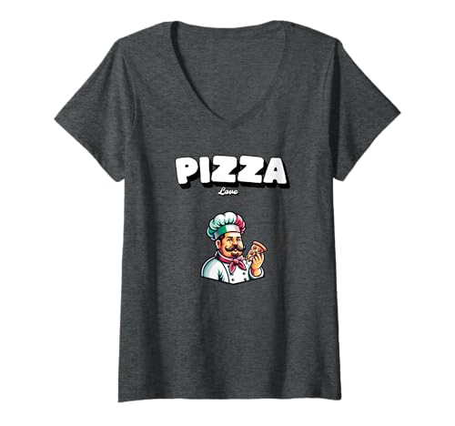 Damen Italien Pizza Italienisch Restaurant Kleidung Mitarbeiter T-Shirt mit V-Ausschnitt Damen Italien Pizza Italienisch Restaurant Kleidung Mitarbeiter T-Shirt mit V-Ausschnitt von Gifts for Pizza Lovers
