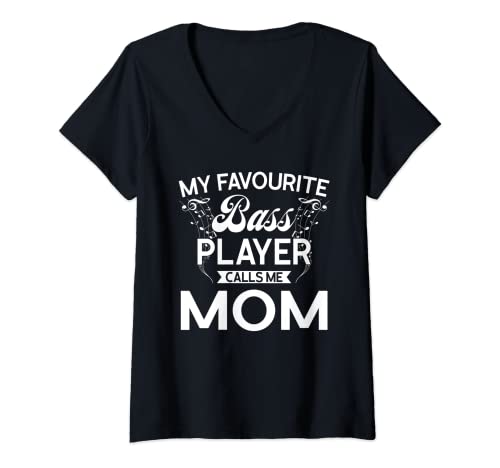Damen Mein Lieblings-Bassplayer ruft Bässe an T-Shirt mit V-Ausschnitt Damen Mein Lieblings-Bassplayer ruft Bässe an T-Shirt mit V-Ausschnitt von Gifts for Play bass