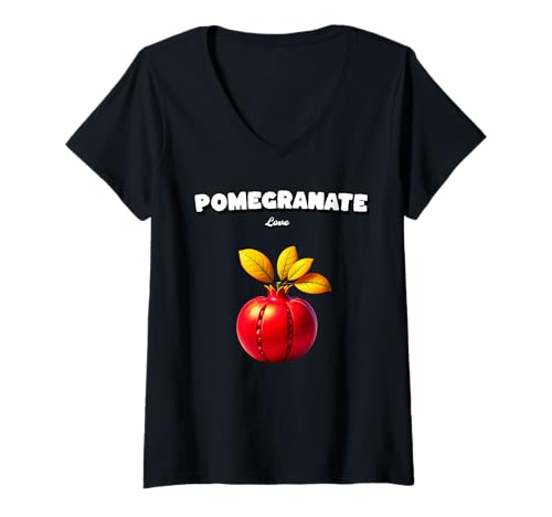 Damen Granatapfel Liebe Früchte Obst Apfel Vegetarier Spruch Witz T-Shirt mit V-Ausschnitt Damen Granatapfel Liebe Früchte Obst Apfel Vegetarier Spruch Witz T-Shirt mit V-Ausschnitt von Gifts for Pomegranate Lovers