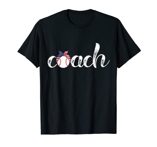 "Coach" Geschenk für Mädchen, Softball-Trainer, Damen, Baseball-Trainer T-Shirt von Gifts for Womens Baseball Coaches