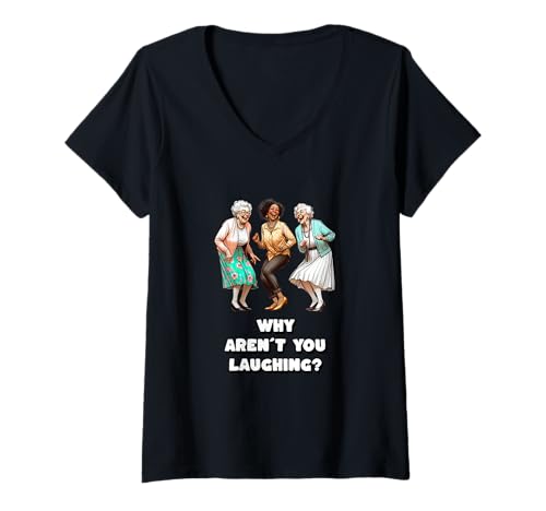 Damen Warum lachst du Nicht? Lustige Omas freuen Sich Witzige Oma T-Shirt mit V-Ausschnitt Damen Warum lachst du Nicht? Lustige Omas freuen Sich Witzige Oma T-Shirt mit V-Ausschnitt von Gifts for happy People