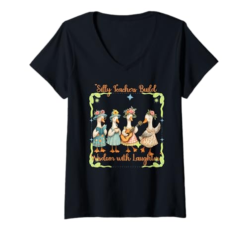 Damen Dumme Lehrer vermitteln Weisheit durch Lachen Lustiger Lehrer T-Shirt mit V-Ausschnitt Damen Dumme Lehrer vermitteln Weisheit durch Lachen Lustiger Lehrer T-Shirt mit V-Ausschnitt von Gifts & Kids