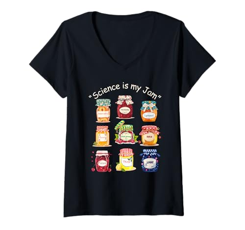Damen Science is My Jam Süßes STEM-Glas für Kinder und Lehrer T-Shirt mit V-Ausschnitt Damen Science is My Jam Süßes STEM-Glas für Kinder und Lehrer T-Shirt mit V-Ausschnitt von Gifts & Kids