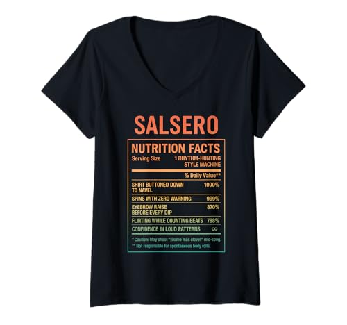 Damen Salsero Salsa-Tanz T-Shirt mit V-Ausschnitt von Gifts & Tees for Salseros Salsa Dancers