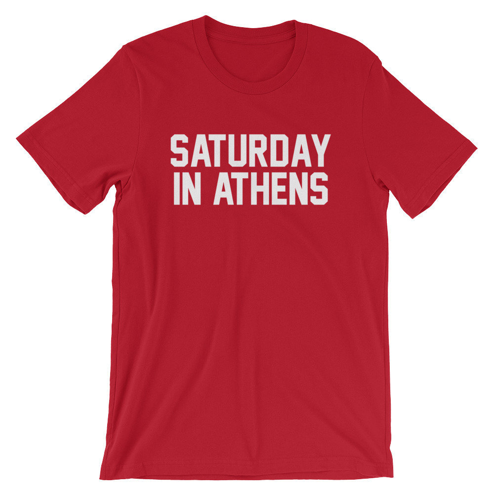 Samstag in Athen Spieltag Fußball-T-Shirt | Mit Weißem Aufdruck Samstag in Athen Spieltag Fußball-T-Shirt | Mit Weißem Aufdruck von GiftsAndApparel