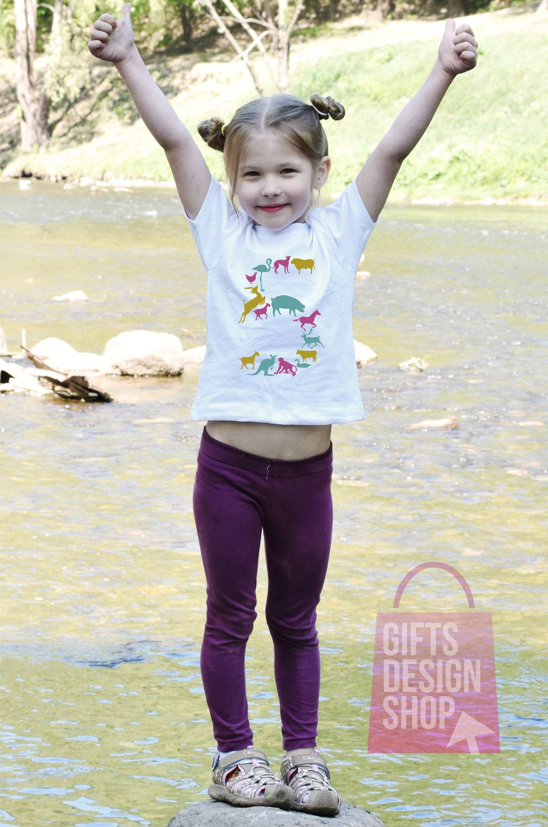 5. Geburtstag Mädchen T-Shirt Tier Party Thema von GiftsDesignShop