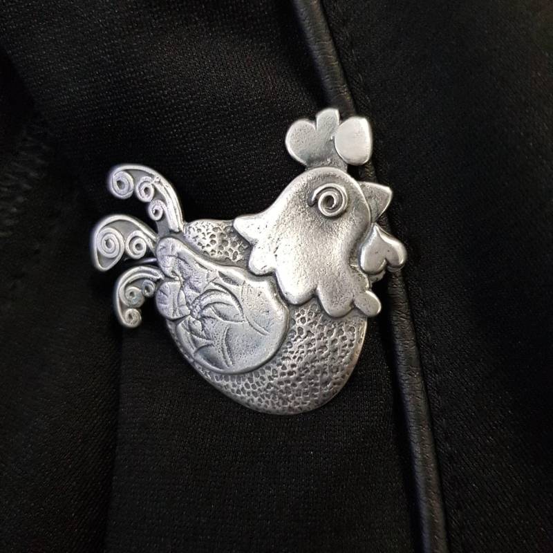 Henne, Die Goldene Eier Legt, Hahn Oder Silbernes Huhn, Anhängerbrosche Aus Massivem 925Er Sterlingsilber, Mos Hen, La Gallina Turuleta von GiftsJewelryHandmade