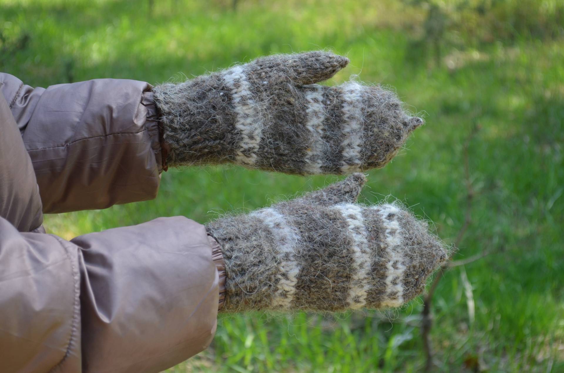 Winter Handschuhe, Wolle Gestrickte Handschuhe Rustikale Handgestrickte Flauschige Handschuhe von GiftsOriginalDesign