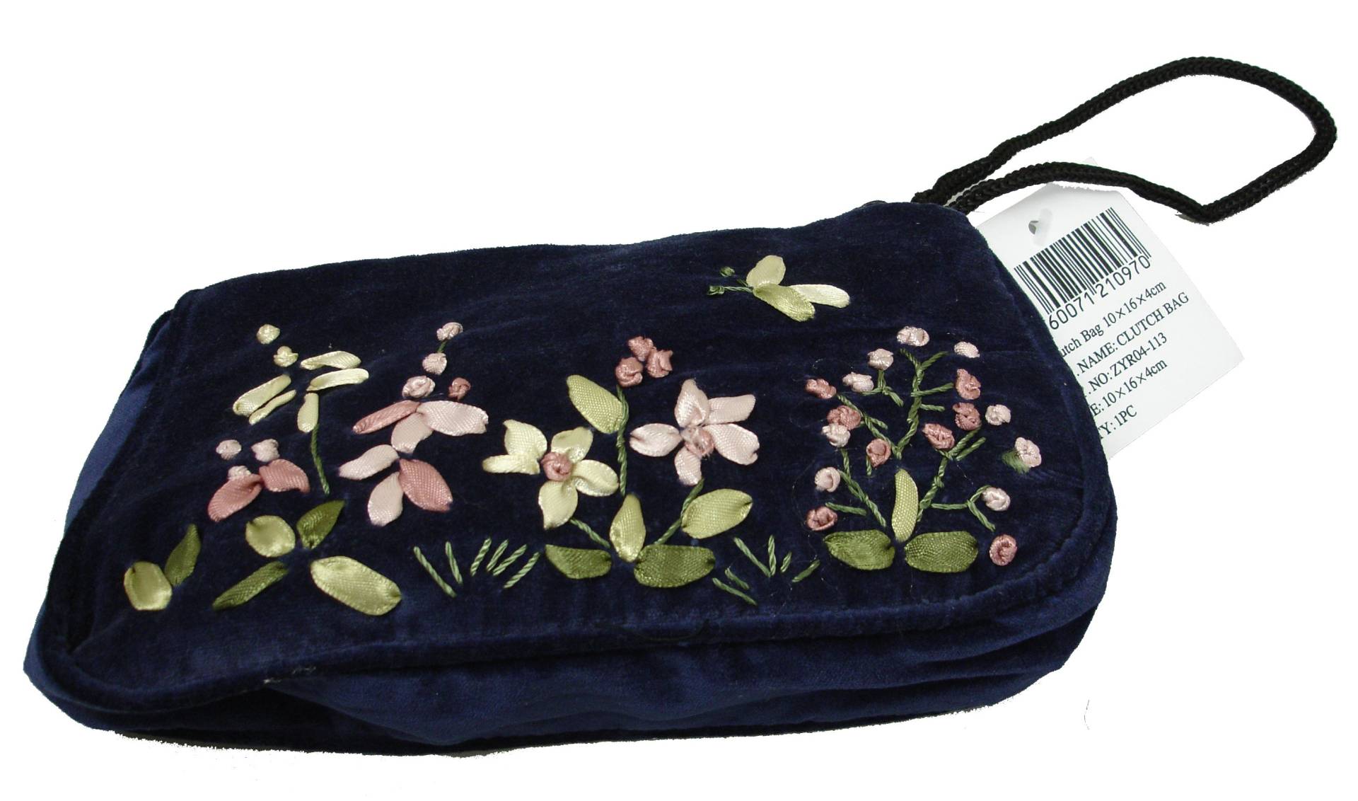 Leichte, Marineblaue Samt Bestickte Clutch-Taschen-Kreditkarten-Etui-Band-Dekoration Rrn von GiftsScotland