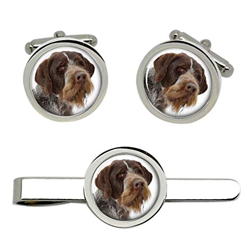 Giftshop UK Deutsche Deutsch Drahthaar Manschettenknöpfe und Krawatte Clip Set von Giftshop UK