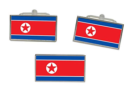 Giftshop UK North Korea Flagge Manschettenknöpfe Und Krawattennadel Set von Giftshop UK