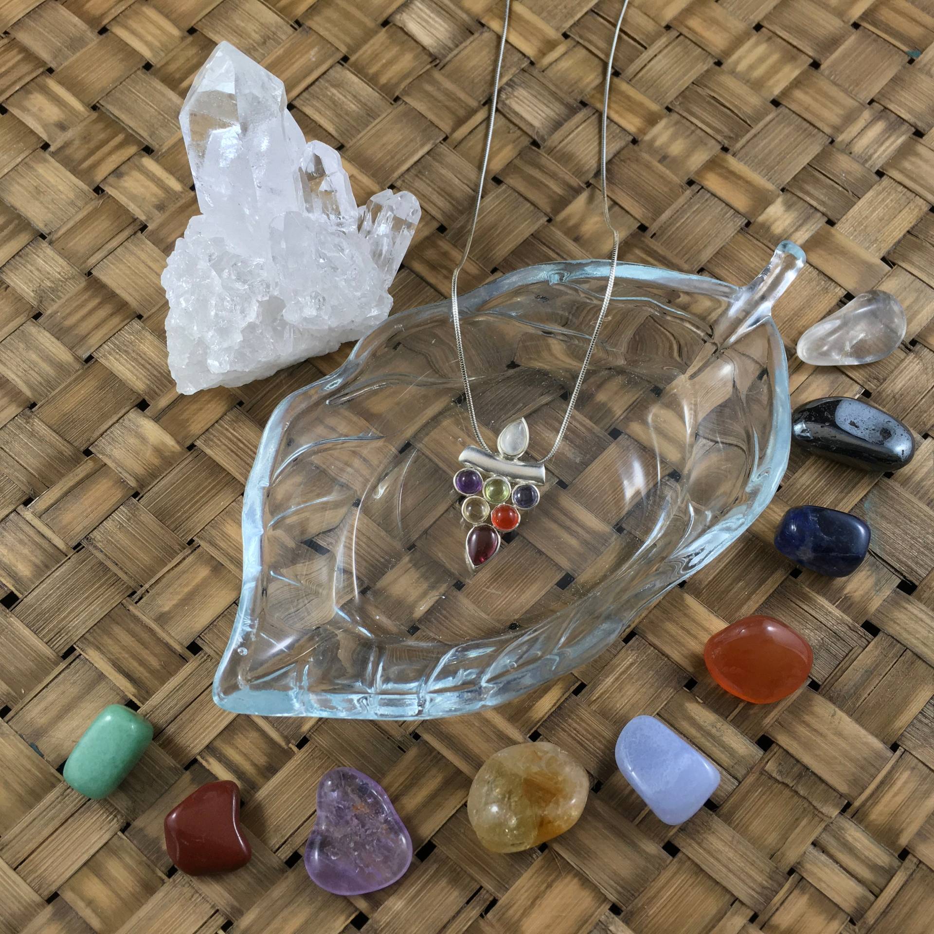 925 Sterling Silber Chakra Anhänger Mit Kette - Echte Edelsteine von GiftsofNatura