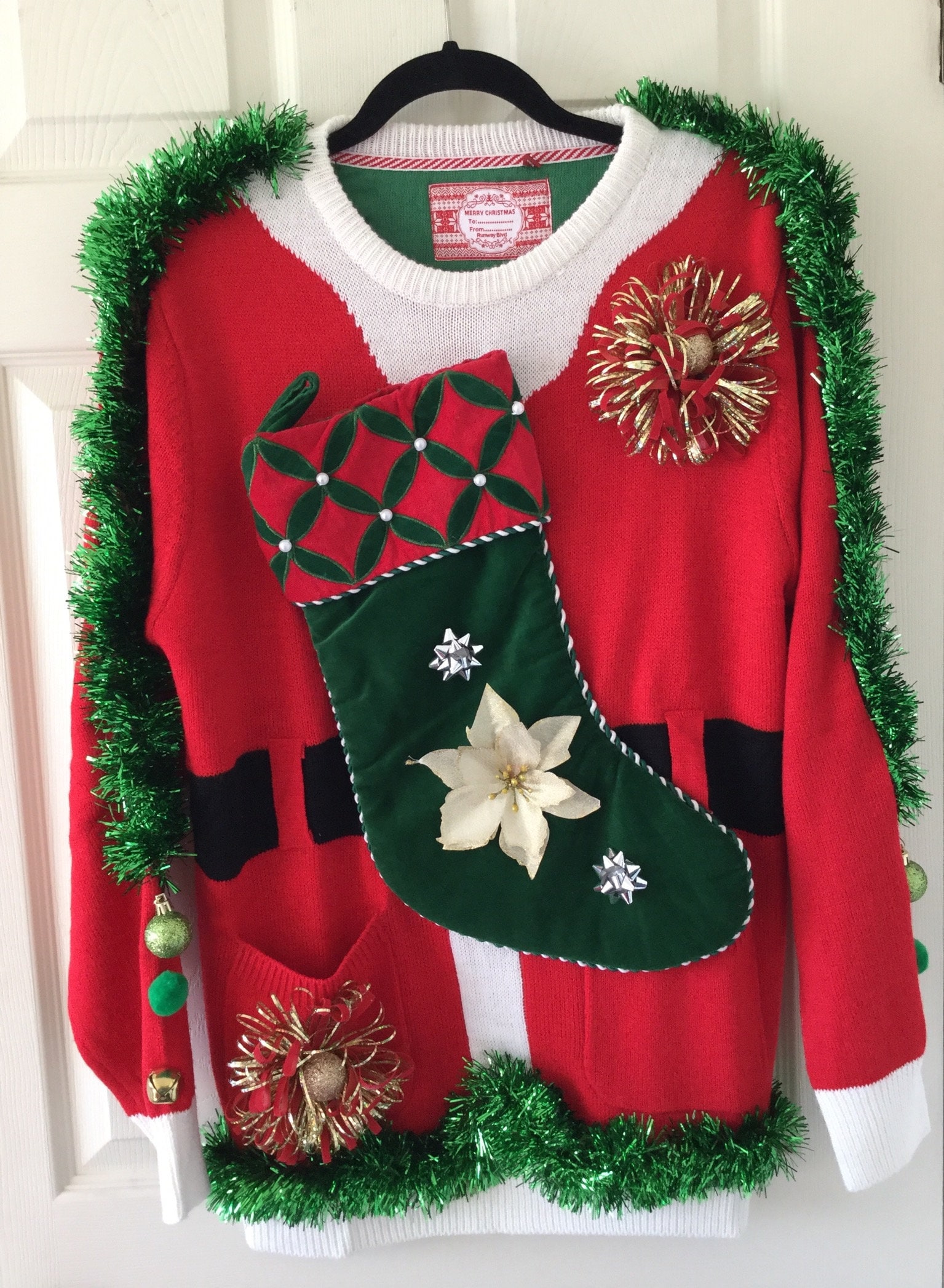 Tacky Ugly Christmas Sweater Kleid Mit Weinhalter | L von GiftycraftyArt