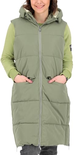 Giga.dx Damen Gilmour Vest Long WMN Steppweste, helloliv, 40 von Giga.dx