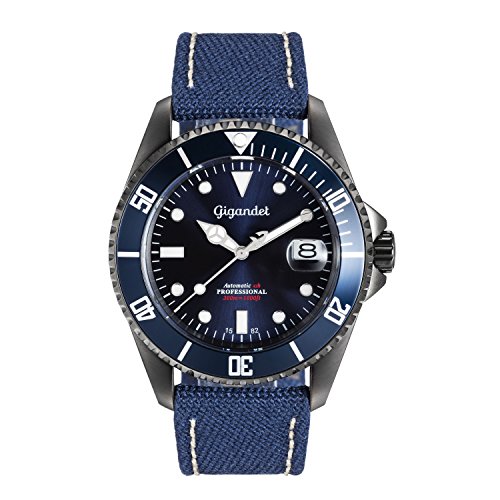 Gigandet Herrenuhr Automatik Analog mit Ledertextil-Armband Sea Ground G2-022 von Gigandet