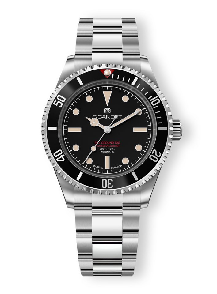Gigandet Automatikuhr SEA GROUND 100, Made in Germany, Saphirglas, Swiss SuperLuminova, Glasboden von Gigandet