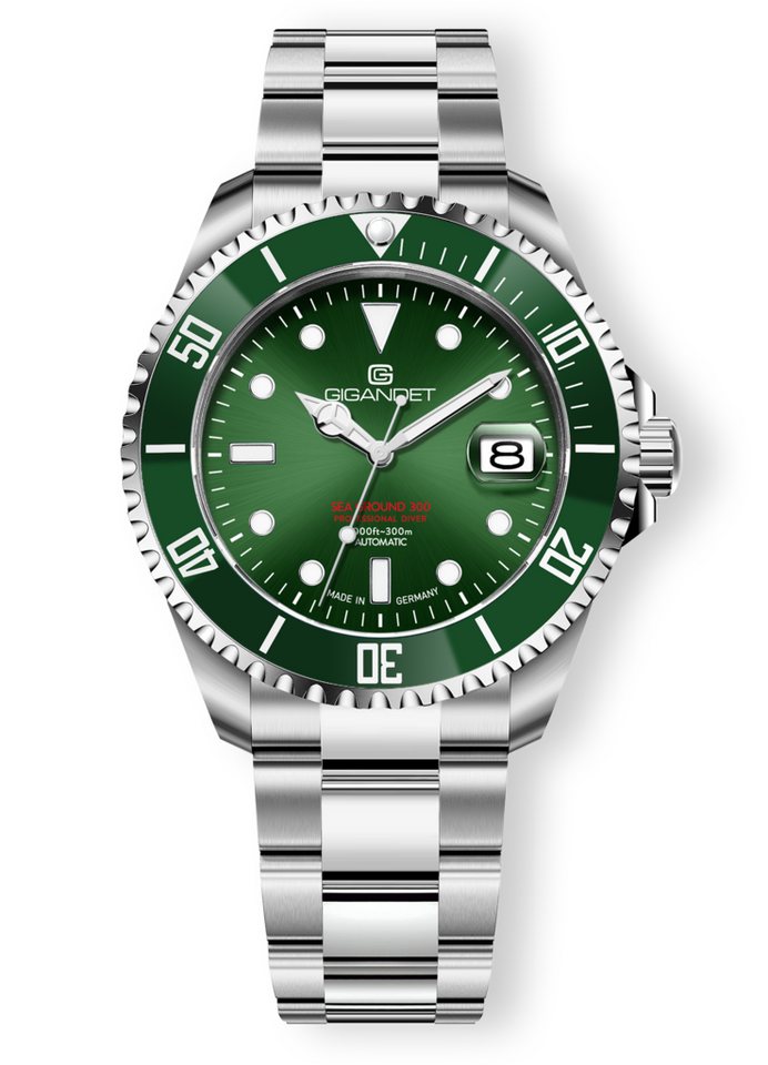 Gigandet Automatikuhr SEA GROUND 300 DATE G300-014M, Made in Germany, Saphirglas, Swiss SuperLuminova, Taucheruhr von Gigandet