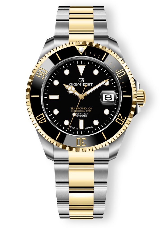 Gigandet Automatikuhr SEA GROUND 300 CERAMIC DATE G300-016M-C, Made in Germany, Saphirglas, Swiss SuperLuminova, Taucheruhr von Gigandet
