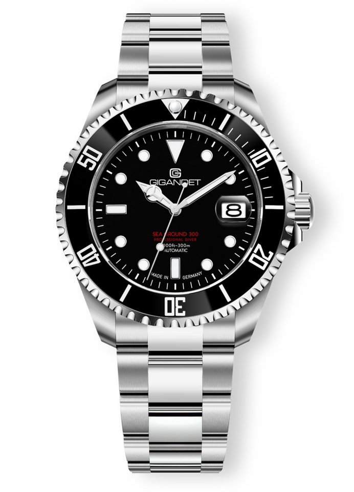 Gigandet Automatikuhr SEA GROUND 300 DATE, Made in Germany, Saphirglas, Swiss SuperLuminova, Taucheruhr von Gigandet