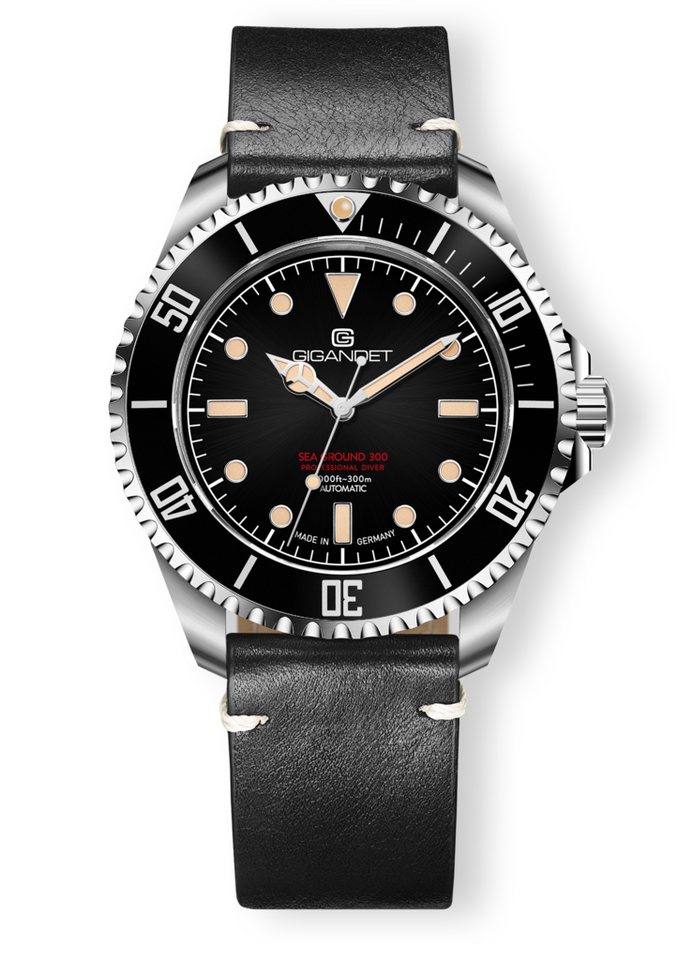 Gigandet Automatikuhr SEA GROUND 300 VINTAGE, Made in Germany, Saphirglas, Swiss SuperLuminova Old Radium von Gigandet