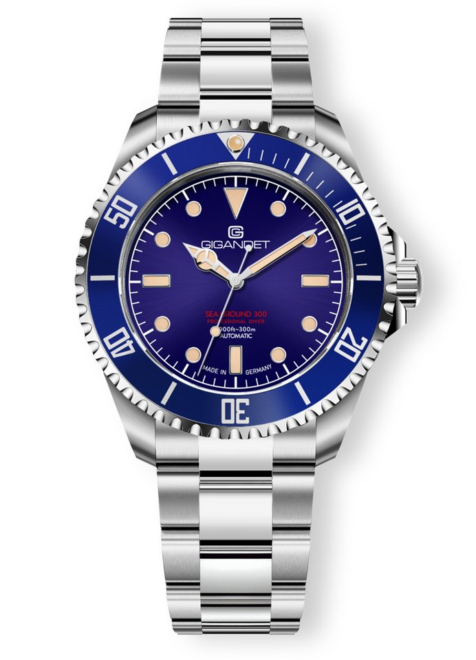 Gigandet Automatikuhr SEA GROUND 300 VINTAGE, Made in Germany, Saphirglas, Swiss SuperLuminova Old Radium von Gigandet