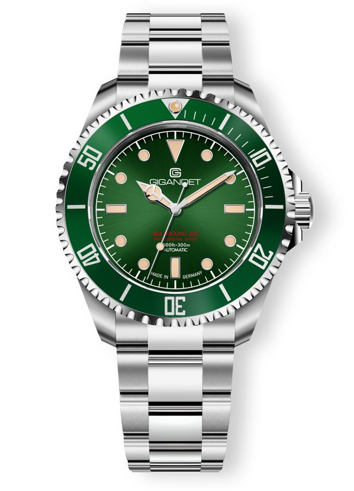 Gigandet Automatikuhr SEA GROUND 300 VINTAGE, Made in Germany, Saphirglas, Swiss SuperLuminova Old Radium von Gigandet