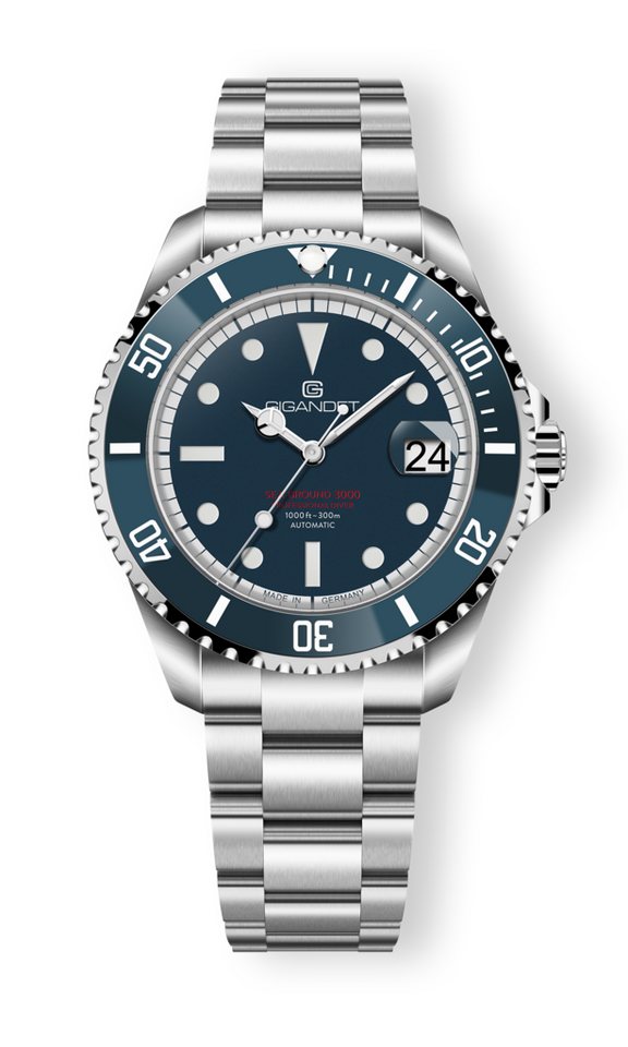 Gigandet Automatikuhr SEA GROUND G3000, Made in Germany, Saphirglas, Keramiklünette, Swiss SuperLuminova von Gigandet