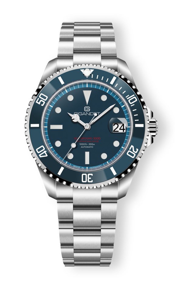 Gigandet Automatikuhr SEA GROUND G3000, Made in Germany, Saphirglas, Keramiklünette, Swiss SuperLuminova von Gigandet