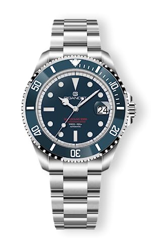 Gigandet Automatikuhr Sea Ground 3000 - Made in Germany - Swiss Made Automatikwerk P092 - Keramiklünette Saphirglas Super Luminova - Verschraubtes Edelstahlarmband 300m/30bar - G3000-003M-C von Gigandet