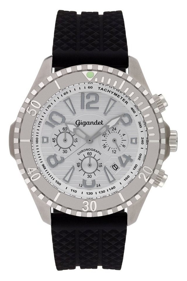 Gigandet Chronograph Aquazone, Mineralglas, Chronograph, Datumsanzeige, 24-Std. Anzeige, Tachymeter von Gigandet