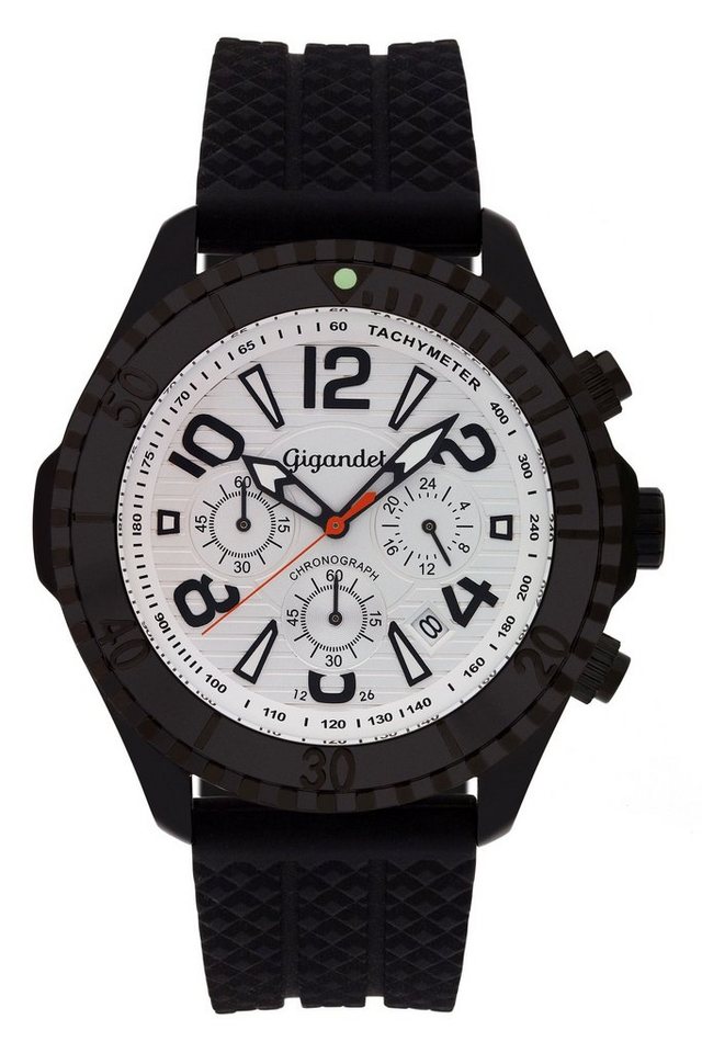 Gigandet Chronograph Aquazone, Mineralglas, Chronograph, Datumsanzeige, 24-Std. Anzeige, Tachymeter von Gigandet