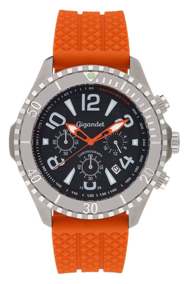 Gigandet Chronograph Aquazone, Mineralglas, Chronograph, Datumsanzeige, 24-Std. Anzeige, Tachymeter von Gigandet